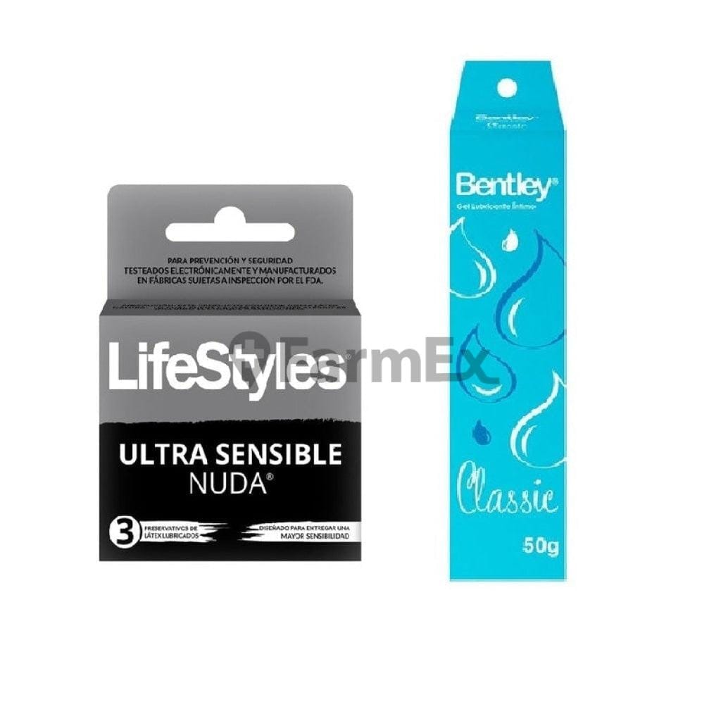 Bentley Gel x 50g + 3 preservativos LifeStyles Farmex-Pluxee-Persistente